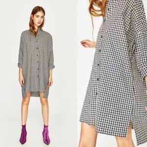 Zara Check Shirt Dress Size Small